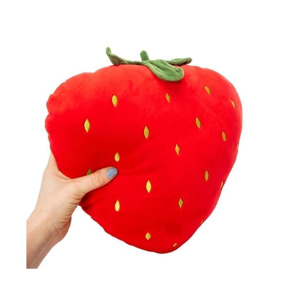 New! Strawberry Plush Pillow 14in x 14in so on Trend for Summer! - Picture 2 of 3
